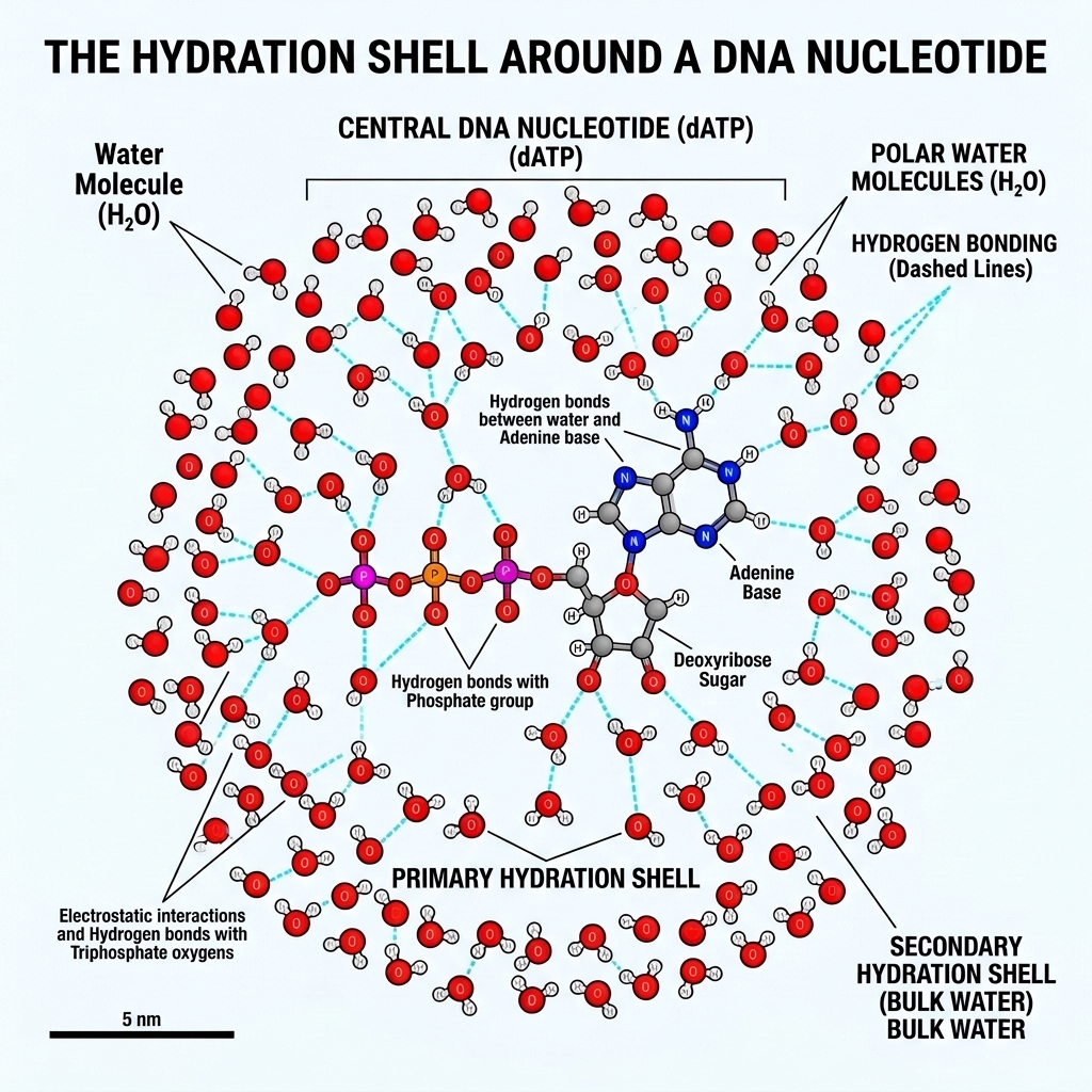 The Hydration Shell around a Nucleotide